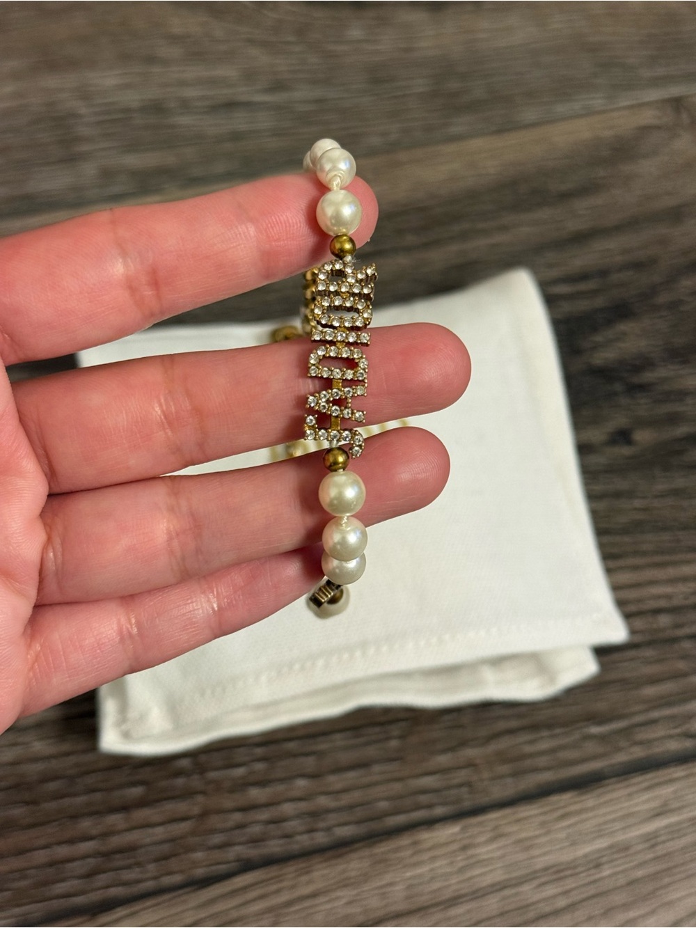 Dior Crystal J'Adior Star Gold Pearl Collar Necklace - Picture 5 of 6